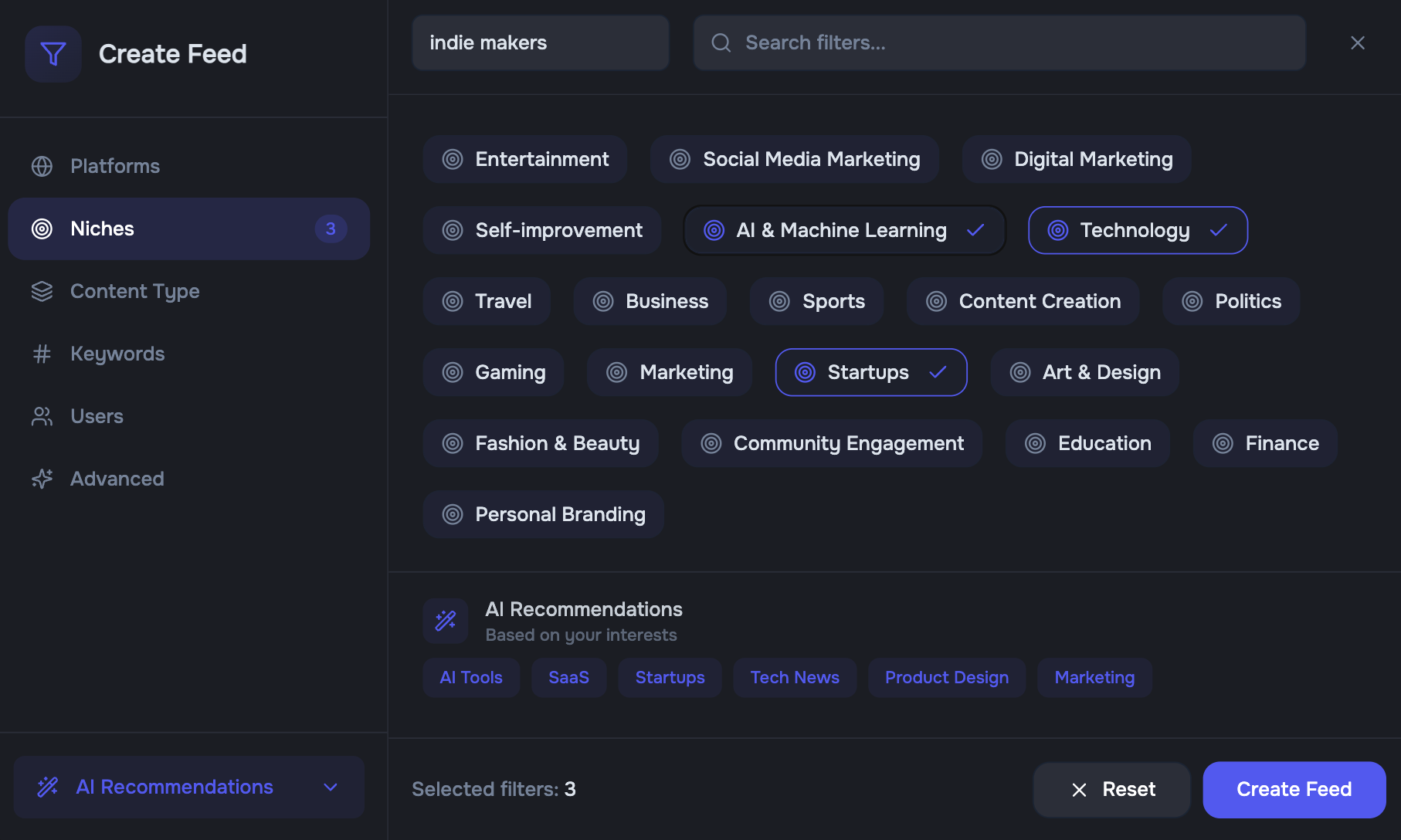 Drevo AI Custom Feed - All Platforms in One Place
